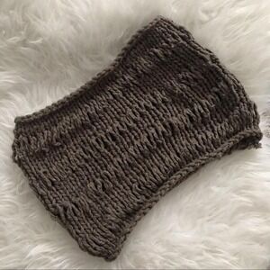 Handknit cowl scarf grey‎ gray unisex